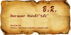 Berauer Renátó névjegykártya